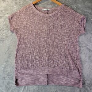 Maurices Womens M Purple Open‎ Knit Sweater High Low Hem Casual Lightweight